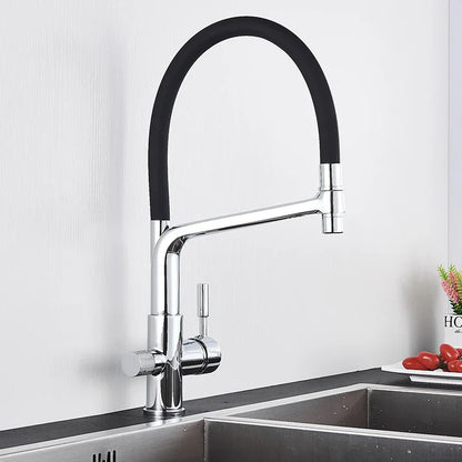 DecorBites™ Kitchen Faucet with Filtered Water, Dual Handle Hot Cold Mixer Taps