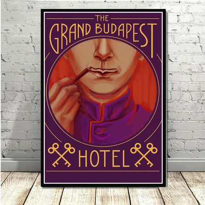 Póster minimalista de pared DecorBites™ del Gran Hotel Budapest para una decoración elegante del hogar