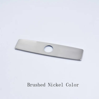 غطاء فتحة صنبور حوض المطبخ والحمام من DecorBites™ مقاس 10 بوصات، مع لوحة زخرفية باللون الأسود/النيكل المصقول/الكروم