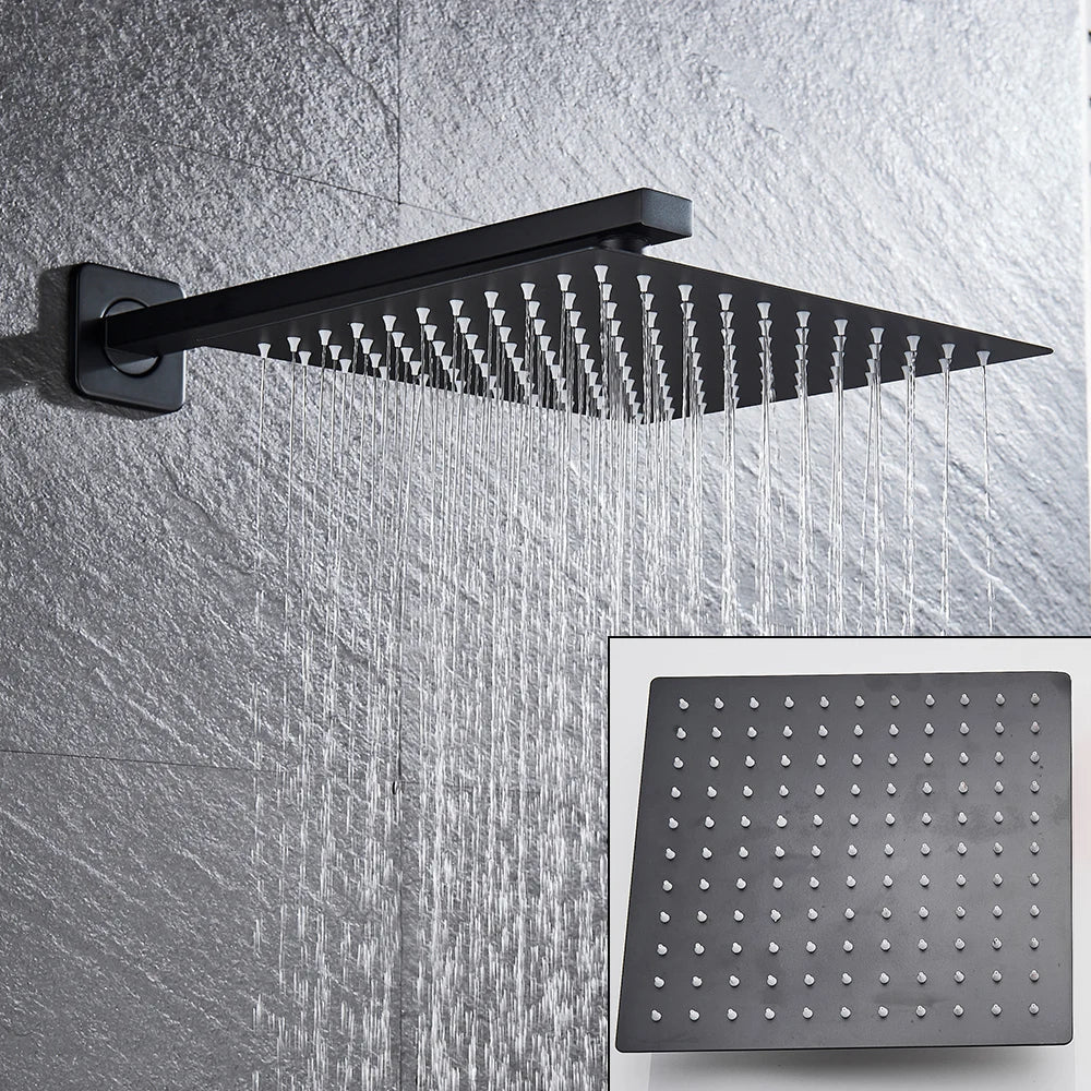 DecorBites™ Black Shower Set with Handshower and Rotate Bath Spout