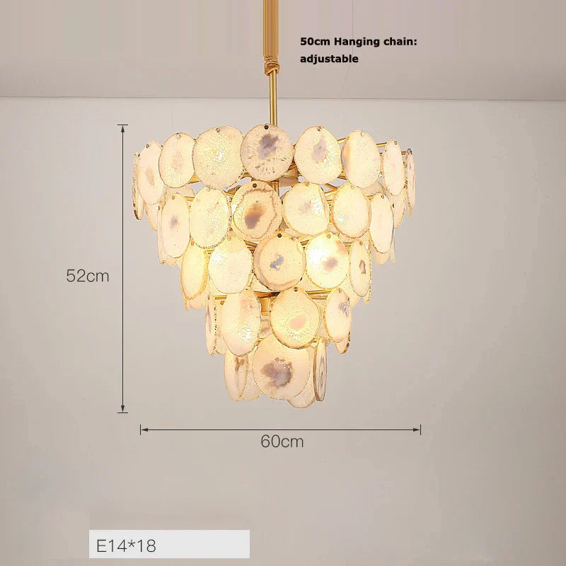 DecorBites™ Agate Designer LED Chandelier for Foyer & Dining Room