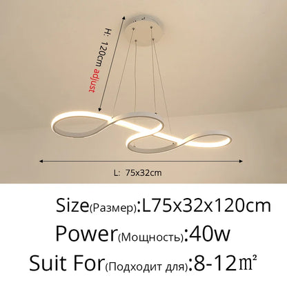 DecorBites™ Gold LED Pendant Light Kitchen Dinning Room Music Lamp Shade, Lustres Luminaire Fixtures