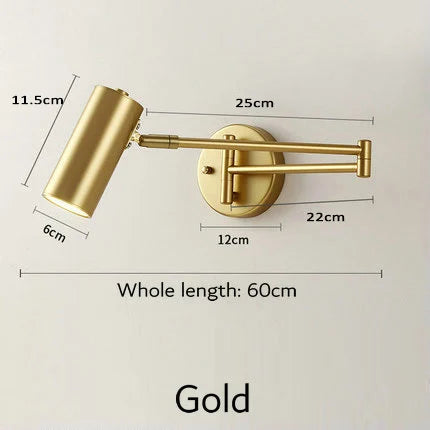 DecorBites™ Adjustable Long Arm Wall Lamp for Bedside Reading & Office Decor