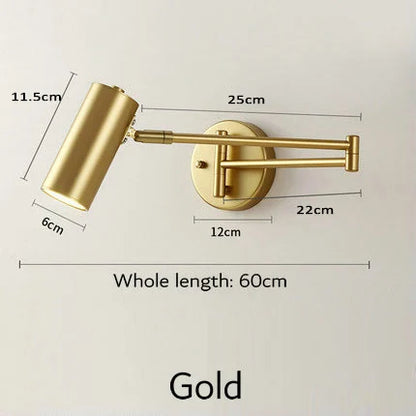 DecorBites™ Adjustable Long Arm Wall Lamp for Bedside Reading & Office Decor