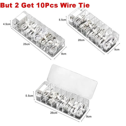 DecorBites™ Cable Storage Box: Transparent Desk Organizer for Wire Management
