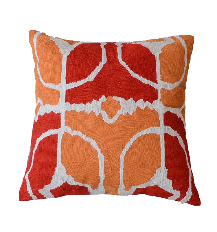 DecorBites™ Grey Embroidered Cotton Pillow Cover 45x45cm for Home Decor and Living Room