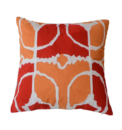 DecorBites™ Grey Embroidered Cotton Pillow Cover 45x45cm for Home Decor and Living Room