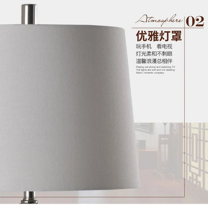 DecorBites™ Blue White Porcelain Table Lamp Hat-Covered Jar Bedroom Living Room