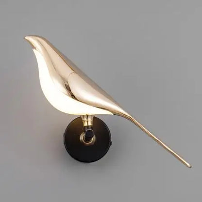 DecorBites™ Golden Bird LED Wall Lamp: Modern Design for Hallway, Stairs, Living Room, Bedroom Decor
