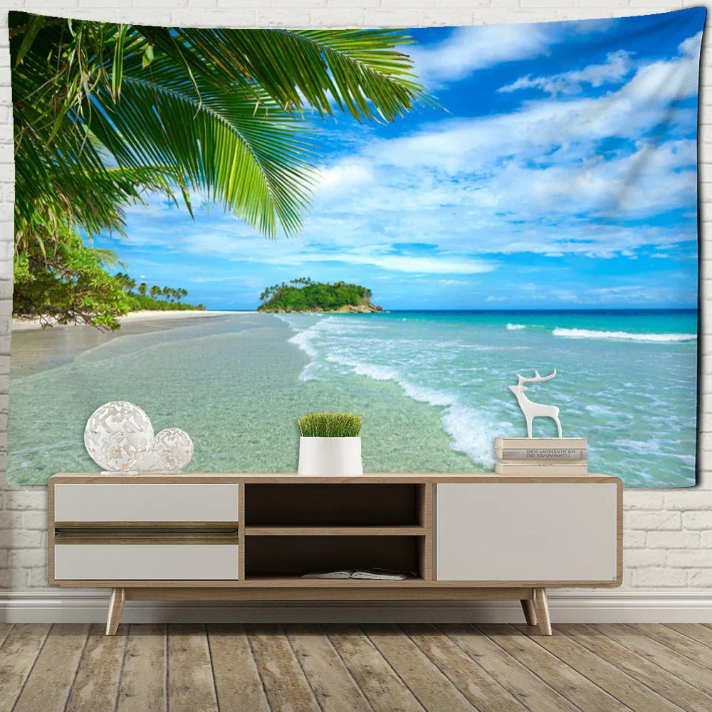 Decobites Seascape Bohemian Tapestry Wall Art for Aesthetic Home Decor