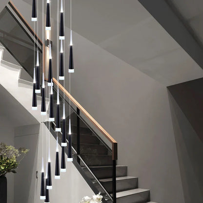 DecorBites™ LED Chandelier Lighting for Staircase in Gold/Black/Silver/Coffe - Duplex & Villa Attic Suitable