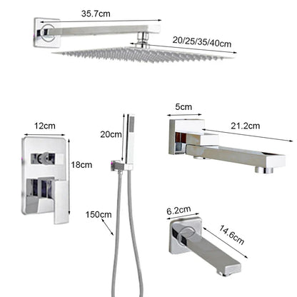 مجموعة صنبور دش مطري كبير من DecorBites™ مقاس 16 بوصة مع دش يدوي وصنبور نحاسي