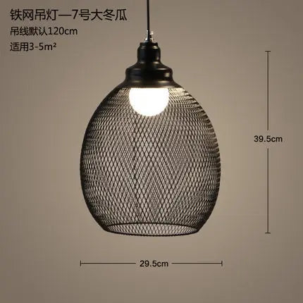 DecorBites™ Industrial Birdcage Chandelier: Retro Iron Net Hanging Lamp for Creative Home Lighting