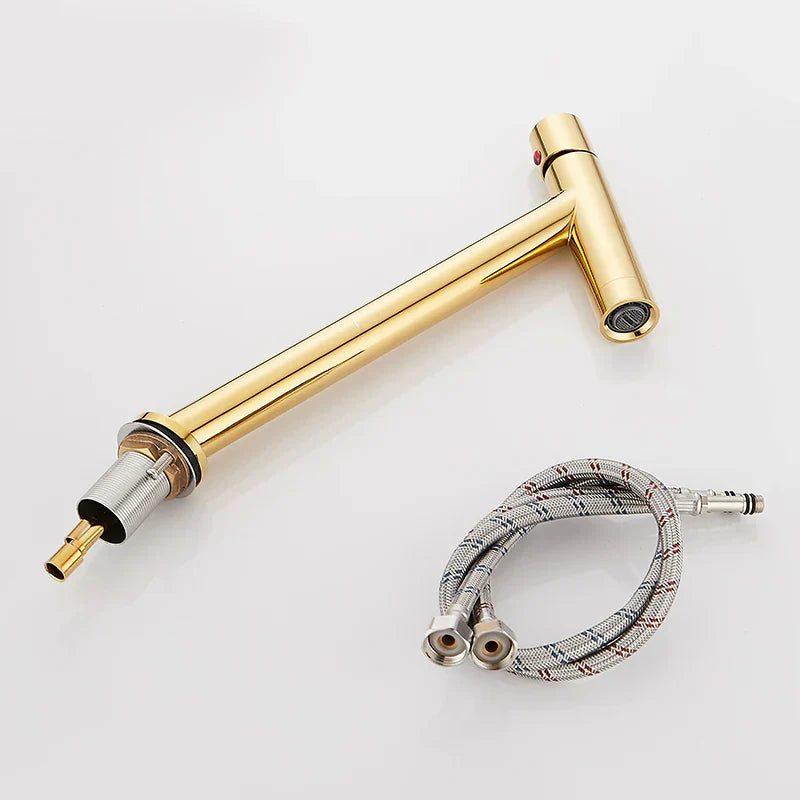 Decorbites™ Gold Beckenarmatur Einhebel-Aufsatzausführung Vintage Waschbecken Heiß-Kalt-Mischbatterie