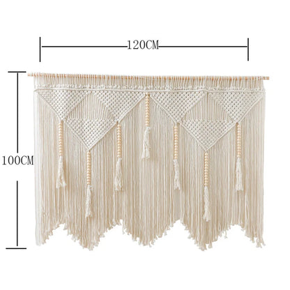 Woven Macrame Wall Hanging Tapestry Handmade Cotton Boho Rom Decor for Decobites