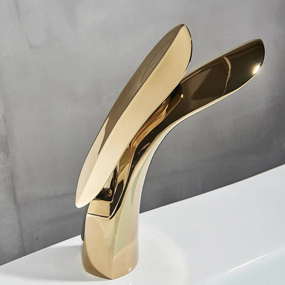 DecorBites™ Golden Rose Bathroom Faucet Waterfall Basin Mixer Taps - Luxury Single Hole