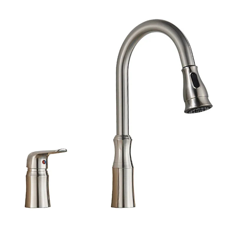 DecorBites™ Brass Black Kitchen Faucet Pull Out Mixer Taps Hot/Cold Water Cranes