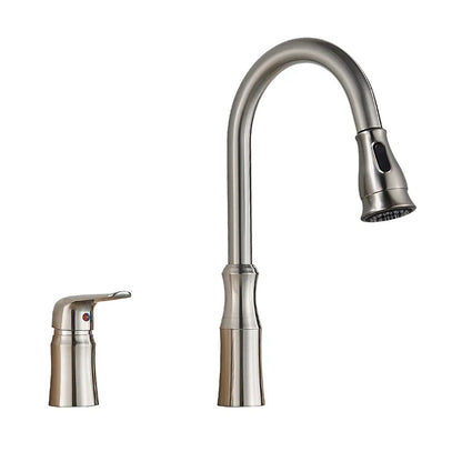 DecorBites™ Brass Black Kitchen Faucet Pull Out Mixer Taps Hot/Cold Water Cranes