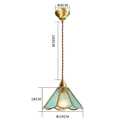 DecorBites™ Japanese Vintage Glass Copper LED Pendant Lamp for Bedroom, Bar, Cafe