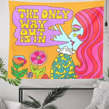 Decobites Retro Hippie Tapestry: Trippy Psychedelic Wall Decor for Girls Dorm