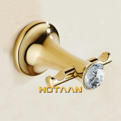 DecorBites™ Gold Bathroom Hardware Set: Towel Rack, Toilet Paper Holder, Towel Bar, Hook