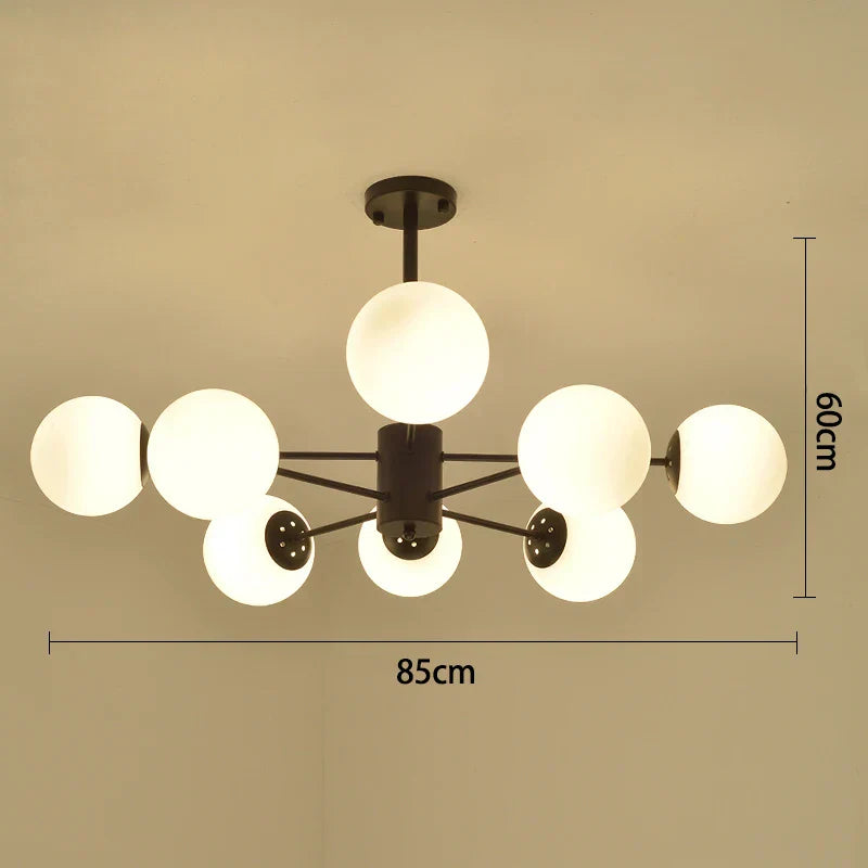 مصباح معلق من الزجاج باللونين الأسود والذهبي من DecorBites™ لغرفة المعيشة وغرفة النوم والمطعم