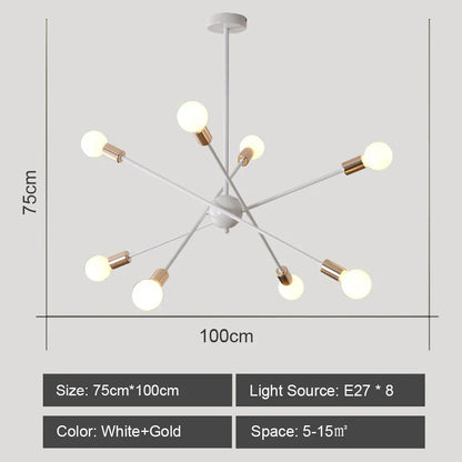 Lámpara de techo LED DecorBites™: Estilo Sputnik moderno e industrial para sala de estar y dormitorio