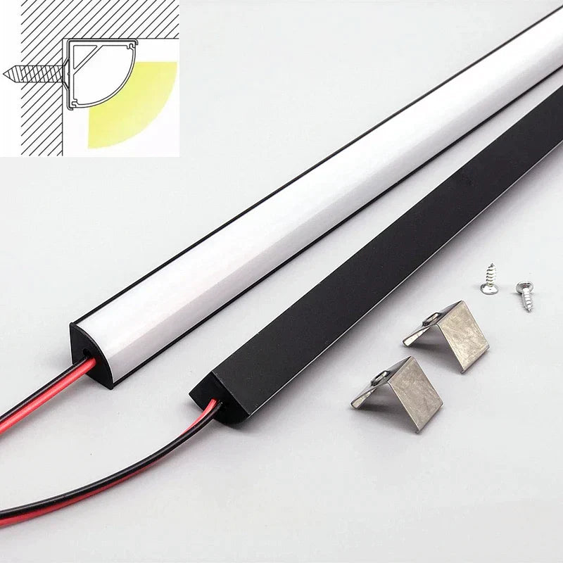 Decorbites™ LED Schwarz V-Typ Rohrenleuchte, SMD2835 Leiste mit Milchigem Abdeckung Linearprofil