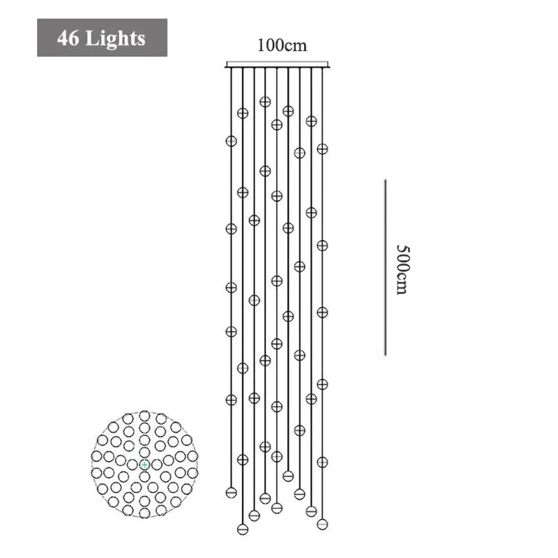 DecorBites™ Crystal LED Chandelier: Modern Luxury Pendant Lights for Staircase, Bedroom, and Living Room