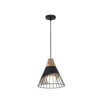 DecorBites™ Industrial Loft Wood Pendant Light, Nordic Iron Hanging Lamp for Kitchen, Bedroom, Dining Room