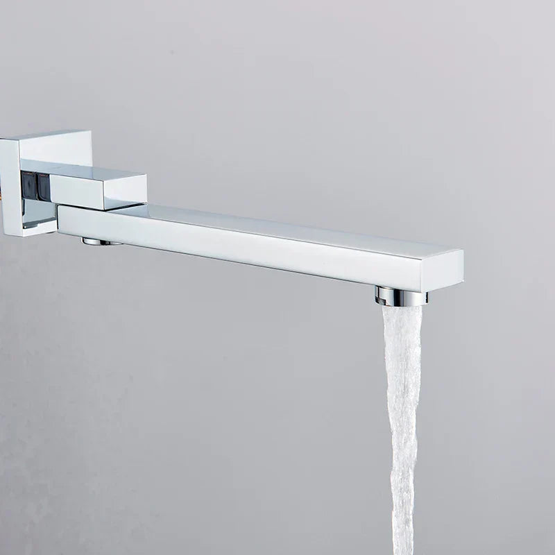 DecorBites™ Brass Chrome/Black Bronze Swivel Shower Faucet Spout Wall Mount Bathroom Accessory