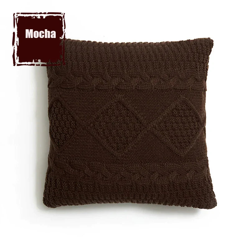 DecorBites™ Knitted Rhombus Pillowcase: Super Soft Throw Pillow Cover for Home Decor