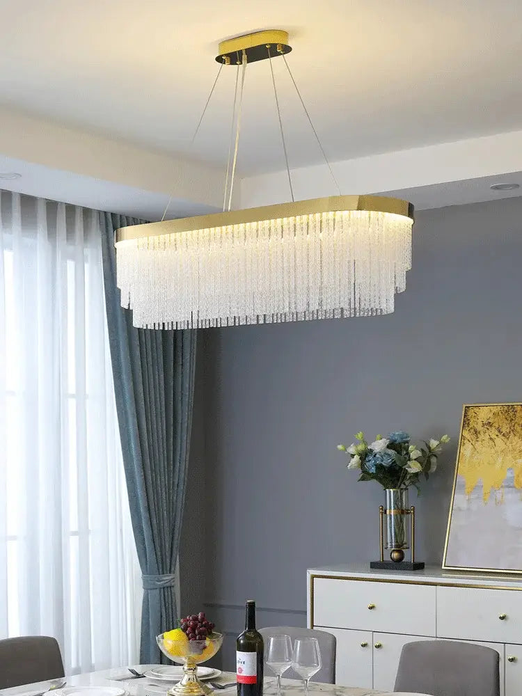 DecorBites™ Elegant Gold Crystal Chandelier for Home Lighting