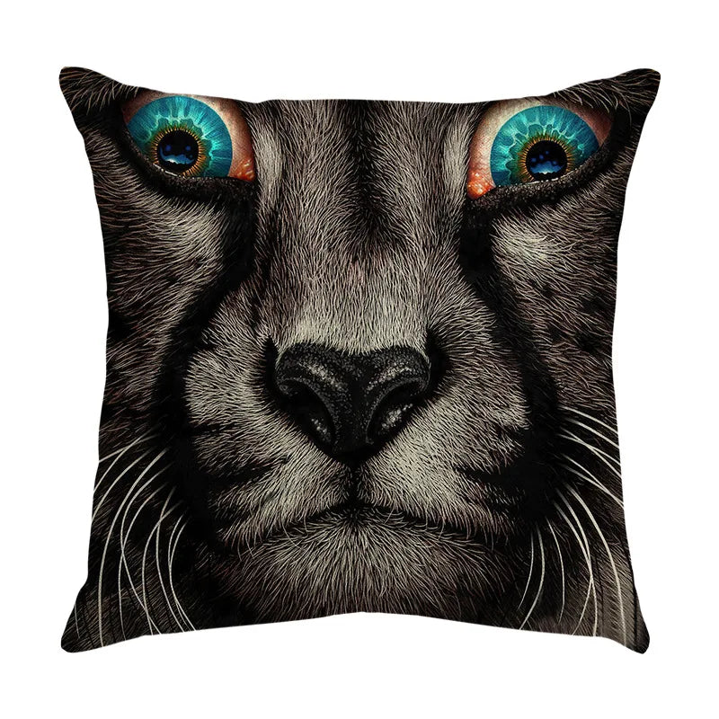 DecorBites™ Cute Cat Sofa Cotton Linen Cushion Cover Pillowcase Home Decor Pillow