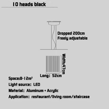 Decorbites™ Lámpara de Araña de Colgante LED en Forma de Espina de Pescado para Decoración Moderna Nórdica