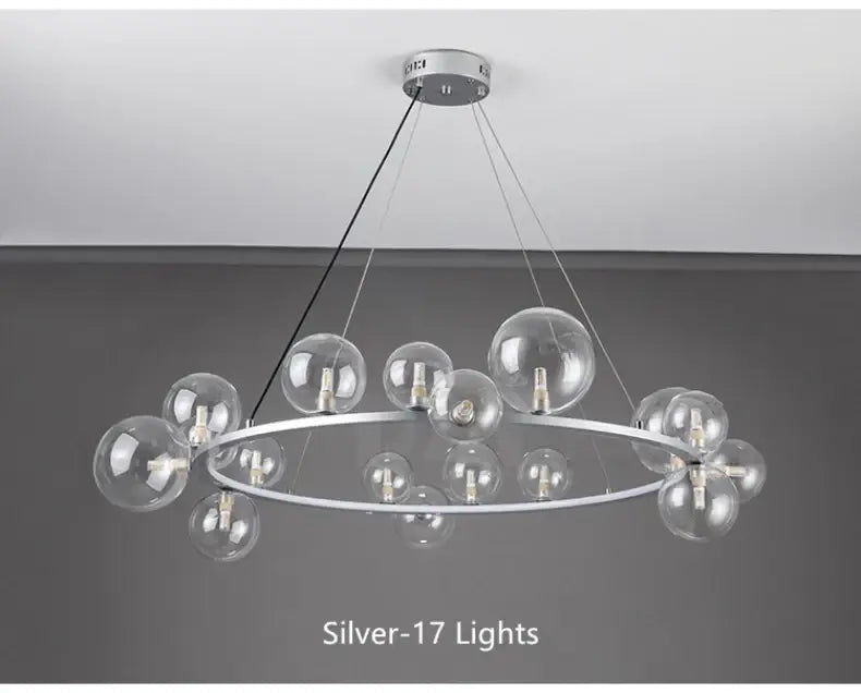 DecorBites™ Modern LED Glass Chandelier with Adjustable Cord