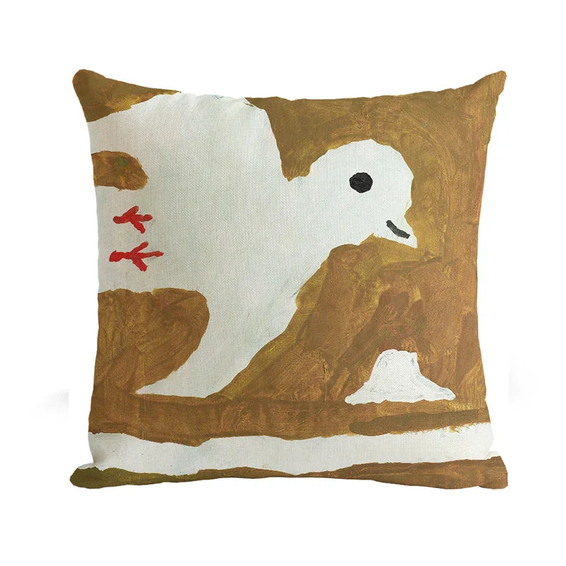 DecorBites™ Cute Dog Printed Designer Throw Pillow Cover for Living Room Sofa Decor