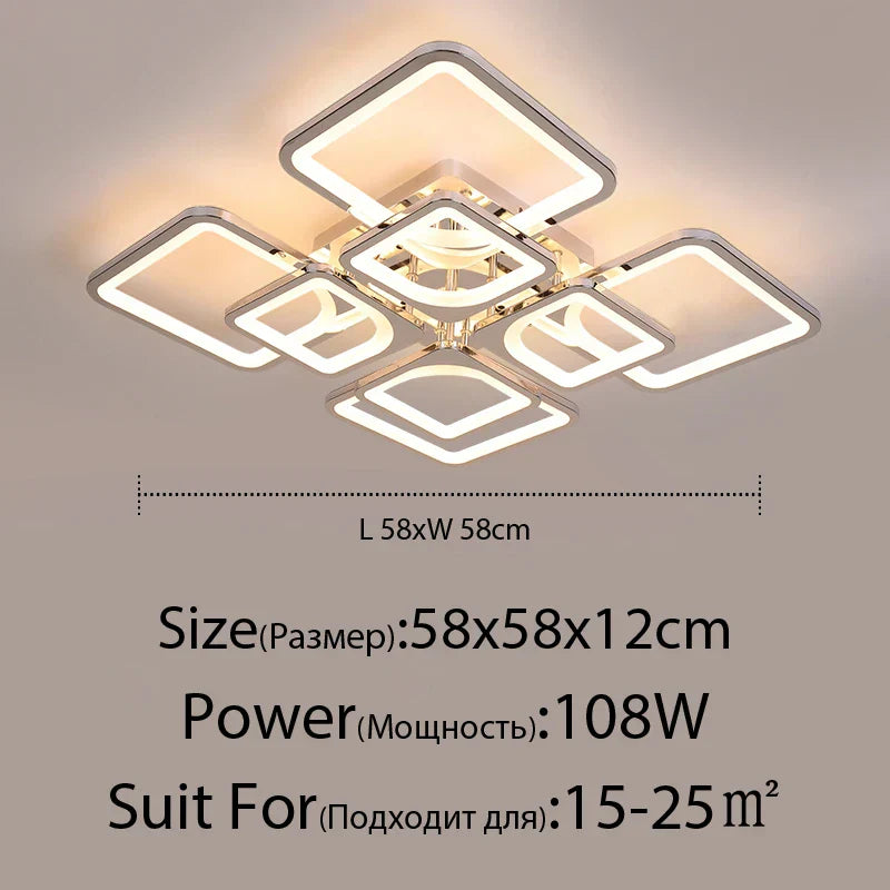DecorBites™ LED Chandelier: Remote Dimmable Indoor Lighting for Bedroom, Restaurant, Living Room