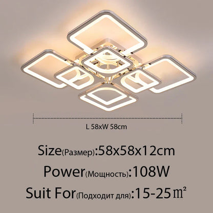 DecorBites™ LED Chandelier: Remote Dimmable Indoor Lighting for Bedroom, Restaurant, Living Room