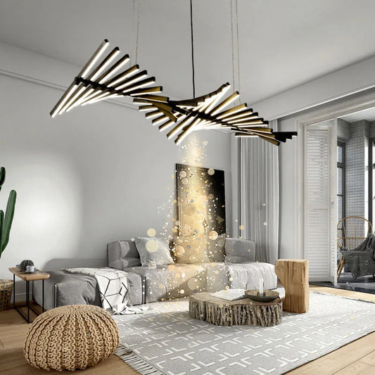DecorBites™ LED Chandelier: Modern Art Pendant Lighting for Living Room, Dining Room, Office & Bar