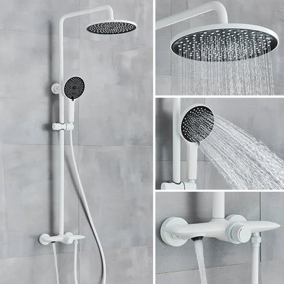 DecorBites™ Black Gray Wall Mounted Shower System Set with Bathtub Faucet