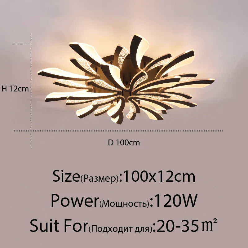 Lámpara de techo LED DecorBites™ para sala de estar, dormitorio, comedor o estudio, blanca y negra.