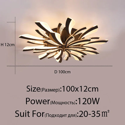 Lámpara de techo LED DecorBites™ para sala de estar, dormitorio, comedor o estudio, blanca y negra.