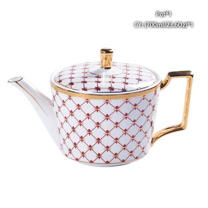 Tetera DecorBites™ de porcelana fina: Elegante cafetera de porcelana europea para amantes del té.