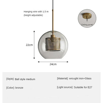 Lámpara colgante LED con bola de cristal DecorBites™ para una iluminación moderna nórdica en dormitorio, cocina y sala de estar.