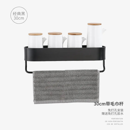 رف حمام من الألومنيوم من DecorBites™ مع قضيب مناشف لتنظيم الحمام/الدش