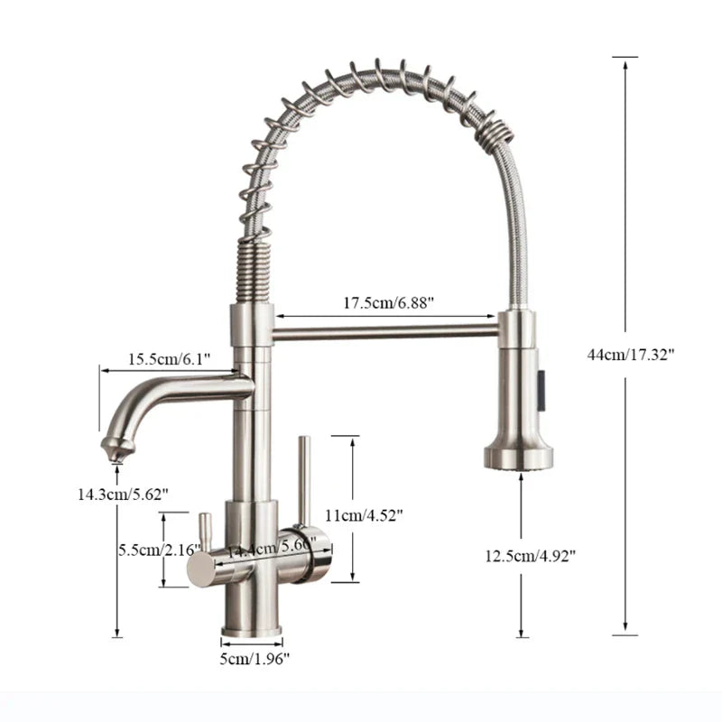 Decorbites™ Zweimodus-Wasserfilter-Küchenarmatur mit 360°-Drehung und Heiß-Kalt-Mischer