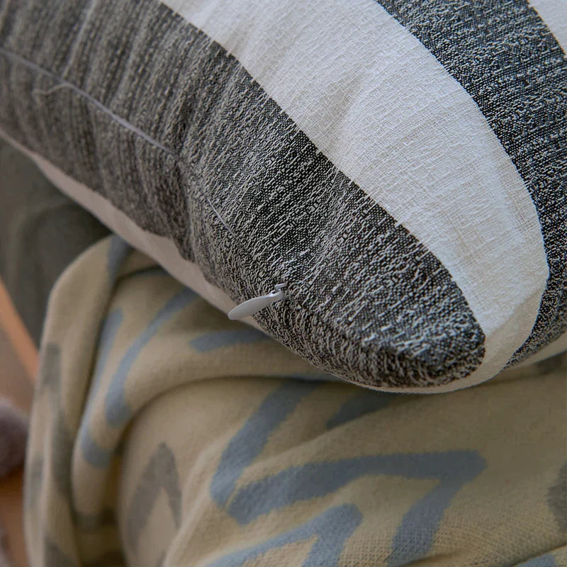 DecorBites™ Linen Stripe Cushion Cover - 45x45cm & 30x50cm Home Decor for Living Room