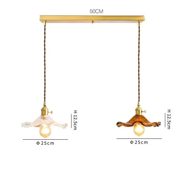 DecorBites™ Green Glass Hanging Light: Modern LED Pendant Lamp for Living and Dining Room