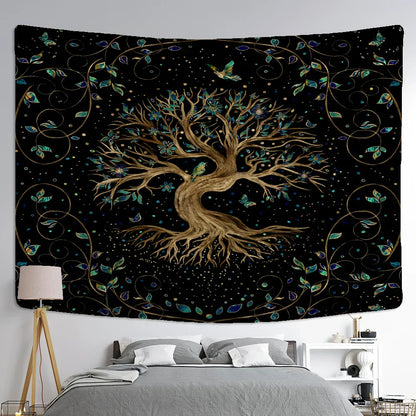 Decobites Viking Tree of Life Tapestry Wall Hanging Bohemian Hippie Home Decor